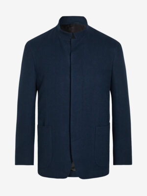 Nehru-Collar Cashmere Jacket