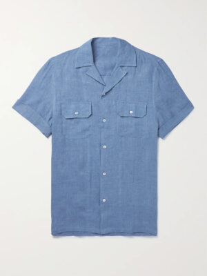 Camp-Collar Linen Shirt
