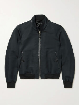 Leather-Trimmed Cotton Jacket